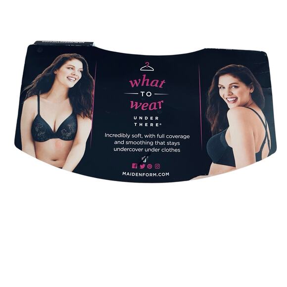 Maidenform Bra Lightly Lined Underwire Black 34D NEW with Tags - Picture 3 of 4
